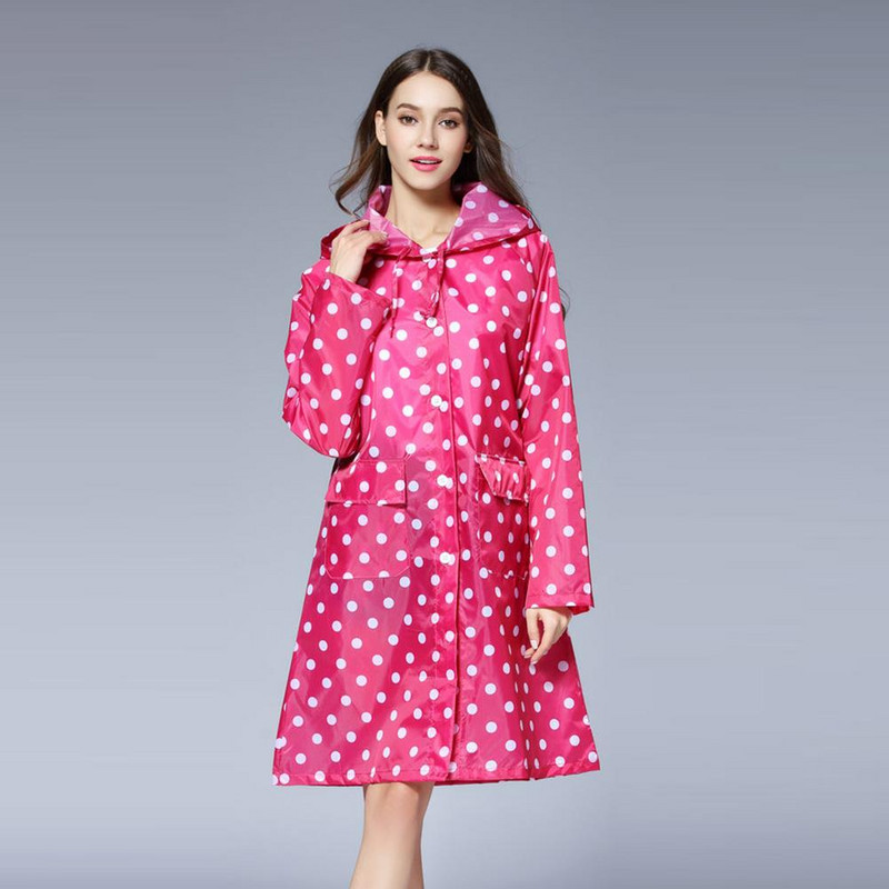 Nový príchod Módny roztomilý bodkovaný pršiplášť Dámsky pončo Nepremokavý pršiplášť Vonkajší kabát Bunda Oblek Veľkoobchod Dropshipping