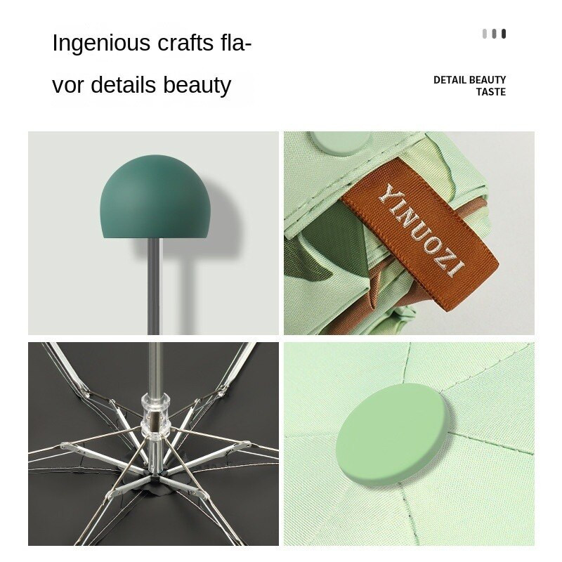 Vreckový slnečník, ovocný dáždnik, mini dáždnik pre ženy, ochrana pred slnkom, UV žiarením, skladací, 5-násobný, super malý, prenosný, box