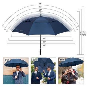 ZOMAKE Golf Umbrella 68 ιντσών Διπλό κουβούκλιο αεριζόμενο αντιανεμικό αδιάβροχο αυτόματο ανοιχτό ραβδί ομπρέλες για άνδρες και γυναίκες