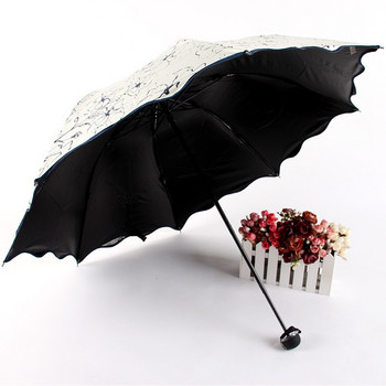 Κομψές λουλουδένιες ANTI-UV πτυσσόμενες ομπρέλες για τον ήλιο Συμπαγείς Γυναικείες Γυναικείες Γυναικείες αντιανεμικές ομπρέλες Rain Lovely Flower 8K Ομπρέλες