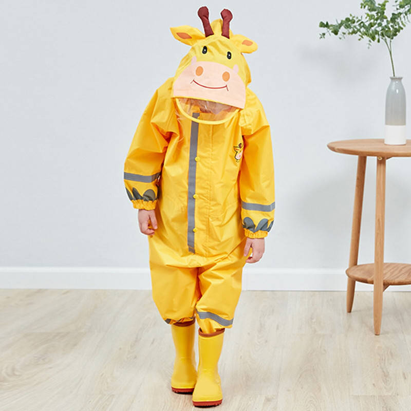 Detský kreslený pršiplášť, nepremokavý overal s motívom žirafy, viacfarebný, unisex, 3-10 rokov
