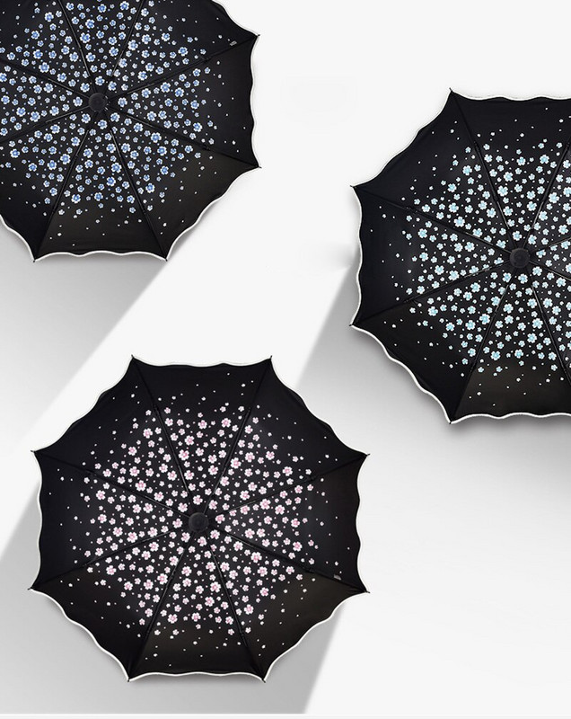 Dámsky slnečník s kvetinovým efektom, módny, plne zatemňovací, s bleskom, klenutý, princezná, slnečník pre ženy, kreatívny darček, svadobný darček