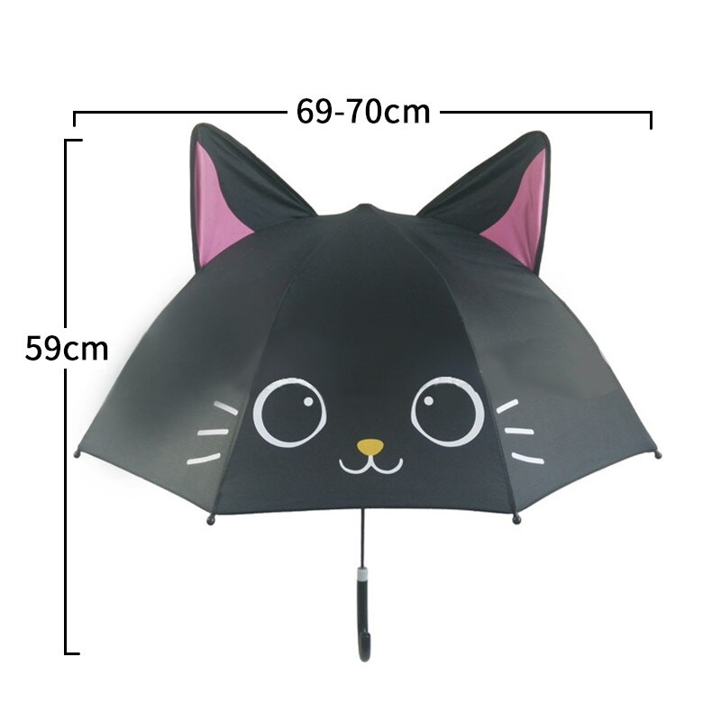 Umbrelă drăguță de desene animate pentru copii, umbrelă creativă cu mâner lung, modelare 3D a urechilor, pentru copii, băieți, fete, transport gratuit