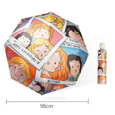 Automatický UV dáždnik Happy Cat, trojskladací, s potlačou mačiatok v rozlíšení 8K, rozžiari náladu v nudný daždivý deň, dropshipping