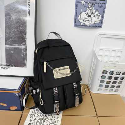 Tekstilni muški ruksak s patentnim zatvaračem i metalnim lancem