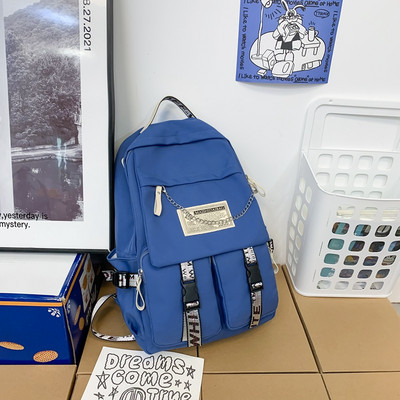 Tekstilni muški ruksak s patentnim zatvaračem i metalnim lancem