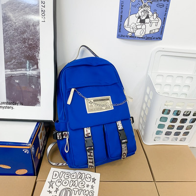 Tekstilni muški ruksak s patentnim zatvaračem i metalnim lancem