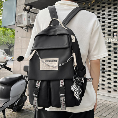 Tekstilni muški ruksak s patentnim zatvaračem i metalnim lancem