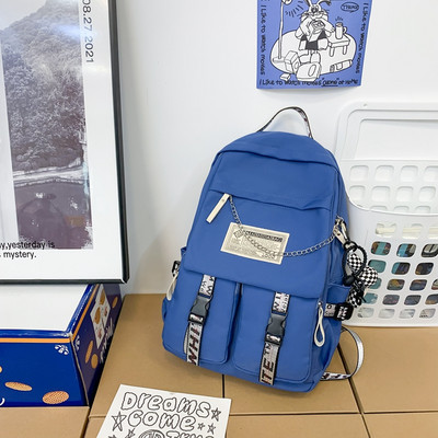 Tekstilni muški ruksak s patentnim zatvaračem i metalnim lancem