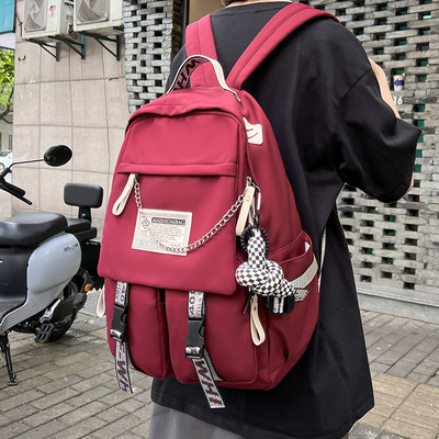 Tekstilni muški ruksak s patentnim zatvaračem i metalnim lancem