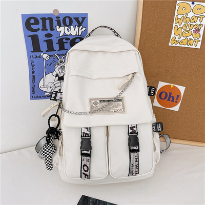 Tekstilni muški ruksak s patentnim zatvaračem i metalnim lancem