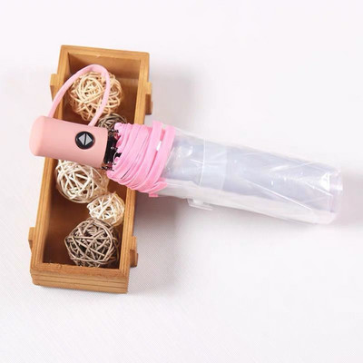 Priehľadný automatický dáždnik do vetra a silného dažďa, dámsky slnečný dáždnik, cestovný skladací vianočný darček, odolný prenosný