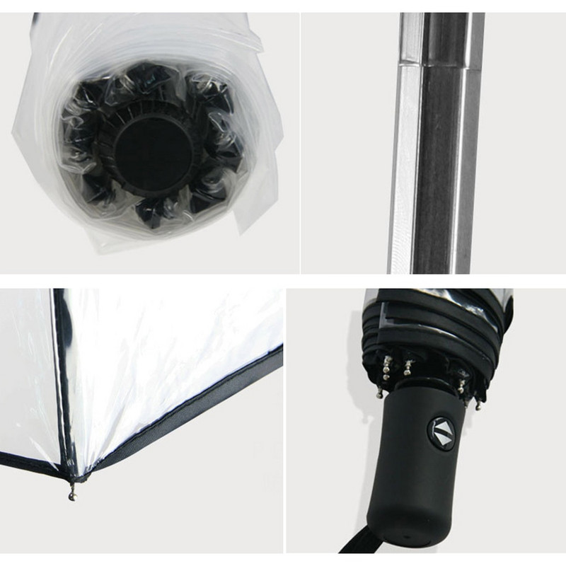 Priehľadný automatický dáždnik do vetra a silného dažďa, dámsky slnečný dáždnik, cestovný skladací vianočný darček, odolný prenosný