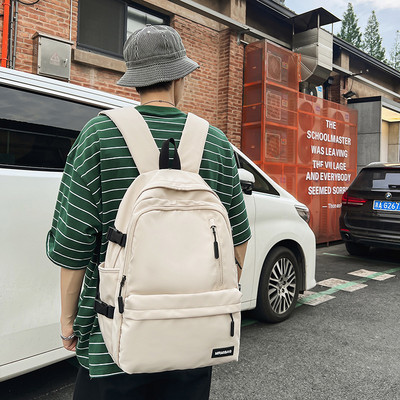 Muški ležerni tekstilni ruksak s logotipom i prednjim džepom