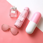 1 ks mini skladací dáždnik krásny dáždnik v tvare kapsuly dáždnik proti dažďu a slnku slnečník proti UV žiareniu malé vreckové dáždniky pre ženy deti