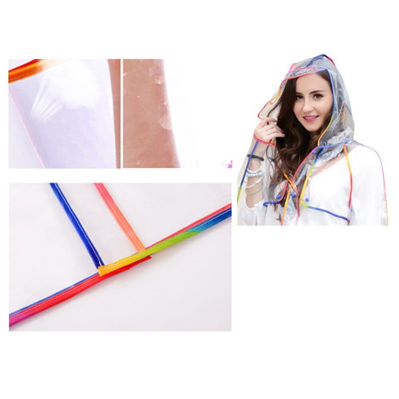 Nový módny dámsky priehľadný zahusťovací plastový pršiplášť, cestovný nepremokavý pršiplášť do dažďa pre dospelých, pončo, vonkajší pršiplášť