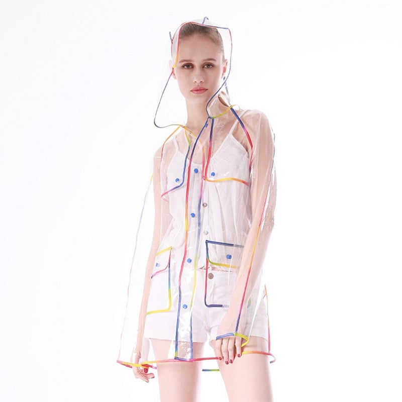 Nový módny dámsky priehľadný zahusťovací plastový pršiplášť, cestovný nepremokavý pršiplášť do dažďa pre dospelých, pončo, vonkajší pršiplášť
