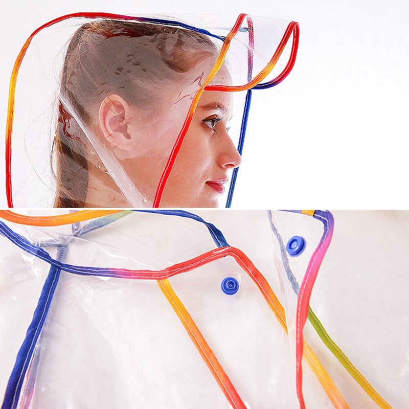 Nový módny dámsky priehľadný zahusťovací plastový pršiplášť, cestovný nepremokavý pršiplášť do dažďa pre dospelých, pončo, vonkajší pršiplášť