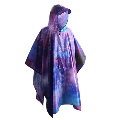 3 în 1 Femei Bărbați Manta de ploaie cu glugă Reutilizabilă Impermeabilă Turism în aer liber Camping Drumeții Ciclism Pescuit Capacă de ploaie Poncho
