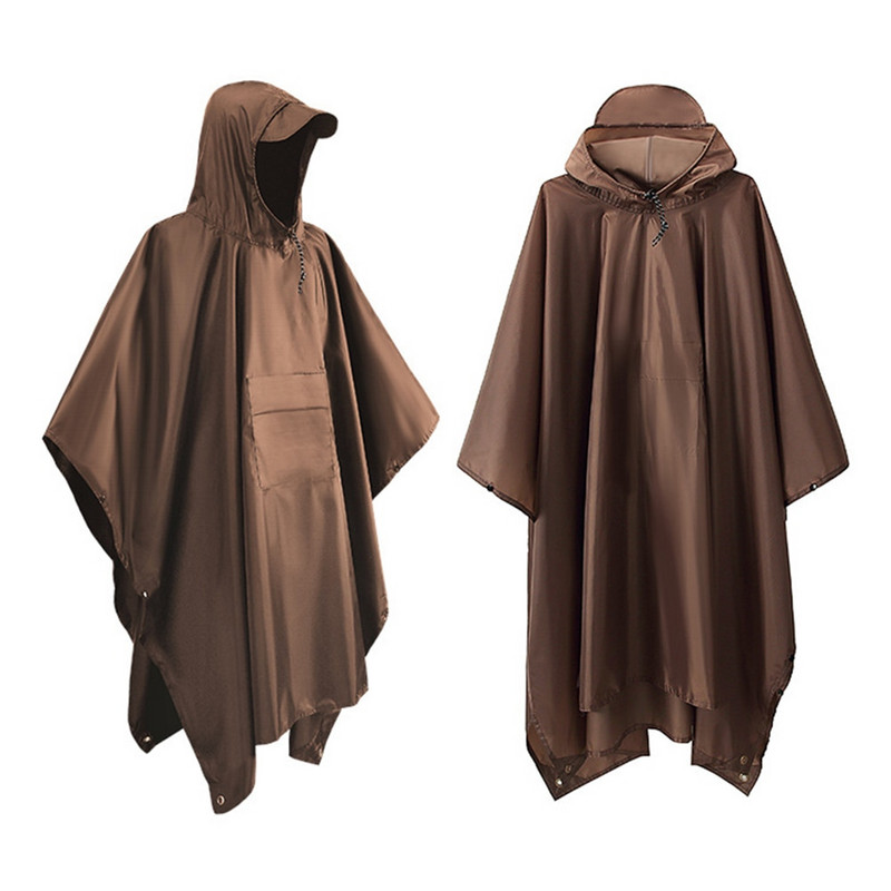 3 în 1 Femei Bărbați Manta de ploaie cu glugă Reutilizabilă Impermeabilă Turism în aer liber Camping Drumeții Ciclism Pescuit Capacă de ploaie Poncho