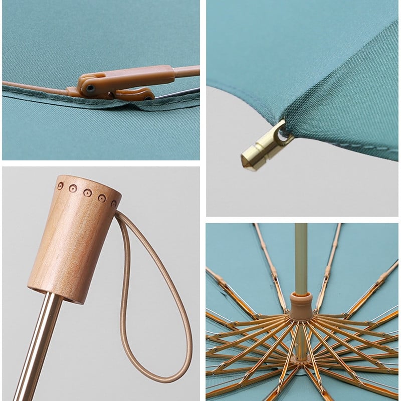 Vintage dáždnik 16 kostí ľahký hliníkový zliatina daždivý pevný skladací vetruodolný veľký dáždnik muži dážď ženy darček slnečník