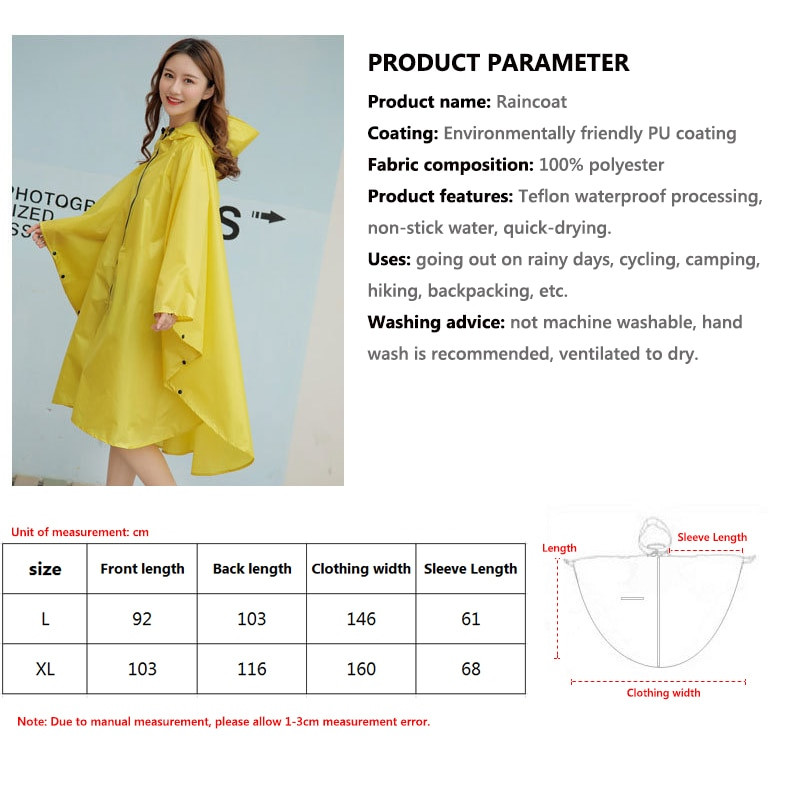 Módny ľahký polyesterový nepremokavý dlhý pršiplášť pre ženy, mužov, s kapucňou a plášťom v tvare netopiera na cyklistiku a turistiku