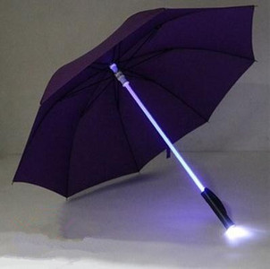 Lanternă Umbrelă LED Lumini de avertizare de siguranță Umbrele de exterior pentru copii Adulti 7 culori Umbrelă de noapte intermitentă cu mâner lung