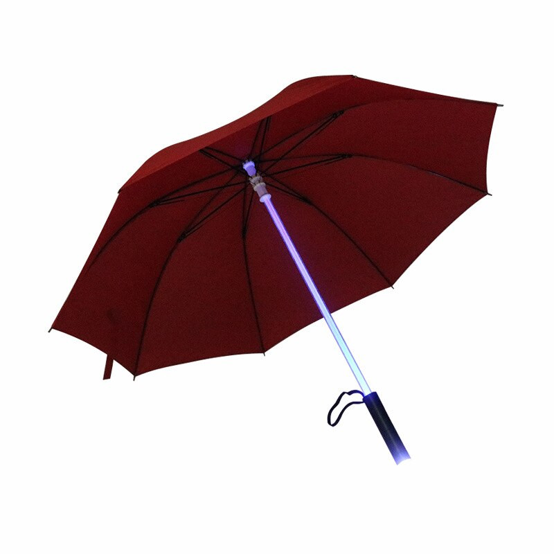 Lanternă Umbrelă LED Lumini de avertizare de siguranță Umbrele de exterior pentru copii Adulti 7 culori Umbrelă de noapte intermitentă cu mâner lung