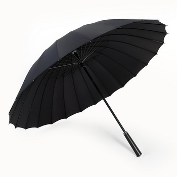 Business 24 Bone Manual Дълъг чадър Мъже Жени Ретро Червен Черен Голям чадър Слънцезащитен крем против буря Сладък домашен чадър