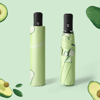 Roztomilý ovocný dievčenský dáždnik, automatický skladací priehľadný dáždnik, dážď, slnečný dáždnik, UV ochrana, slnečník, 8K, vetruodolný, paraguas