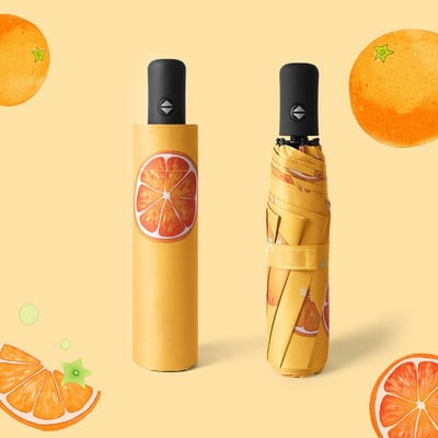 Roztomilý ovocný dievčenský dáždnik, automatický skladací priehľadný dáždnik, dážď, slnečný dáždnik, UV ochrana, slnečník, 8K, vetruodolný, paraguas