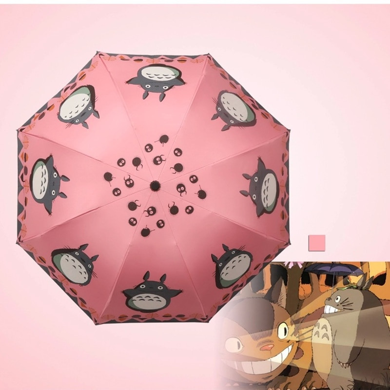 Detský dáždnik Anime Môj sused Totoro Roztomilý denný skladací dáždnik Cosplay kolekcia Detský kreslený dáždnik s drakmi a mačkami