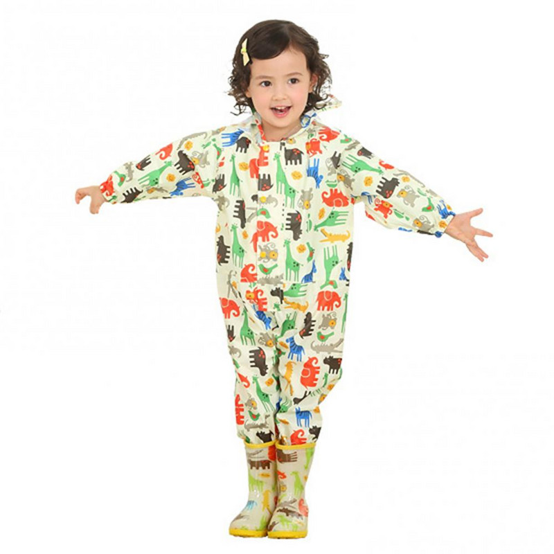 Salopetă pentru copii, imprimată cu desene animate, salopetă impenetrabilă, de ploaie, cu glugă, salopetă de ploaie, pantaloni de ploaie impermeabili pentru bebeluși