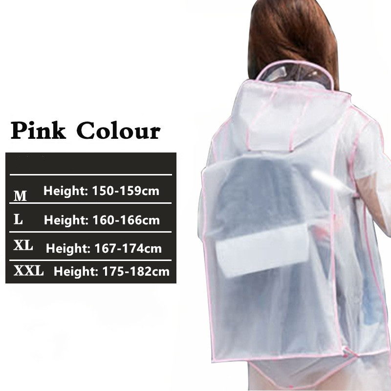 Nové módne dámske priehľadné plastové dievčenské pláštenky na cestovanie, nepremokavé pláštenky na dažďovú vodu pre mužov, pončo, vonkajší pláštenka na nosenie batohu