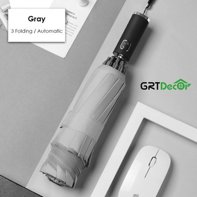 Automatické skladacie reverzné dáždniky pre mužov a ženy, cestovné dáždniky proti dažďu, vetruodolné, biznis, 10-rebrový parapluie, obrátený slnečný dáždnik