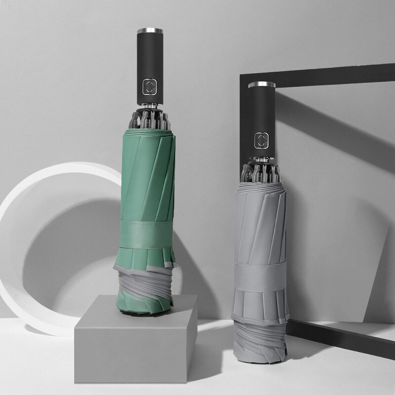 Automatické skladacie reverzné dáždniky pre mužov a ženy, cestovné dáždniky proti dažďu, vetruodolné, biznis, 10-rebrový parapluie, obrátený slnečný dáždnik