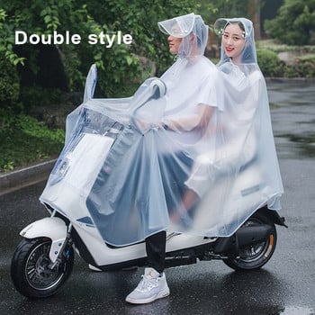 Прозрачен велосипеден мотоциклетен дъждобран Ветроустойчив Chubasquero Moto Rain Poncho Непропусклив прозрачен дъждобран Единичен двоен дъждобран