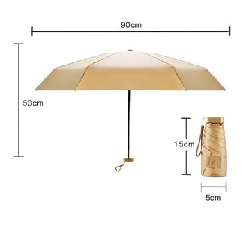 Μίνι ομπρέλα ηλίου Ομπρέλες βροχής Anti UV 6-αναδιπλούμενη ομπρέλα Φορητή ελαφριά γυναικεία ομπρέλα τσέπης για άντρες ομπρέλα για ταξίδια