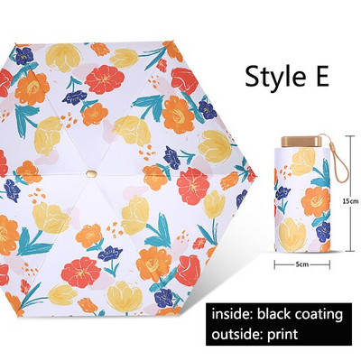 Mini saulės skėčiai nuo lietaus skėčiai nuo saulės, 6 sulankstomi skėčiai, nešiojami lengvi moteriški, vyriški, kišeniniai skėčiai nuo saulės kelionėms