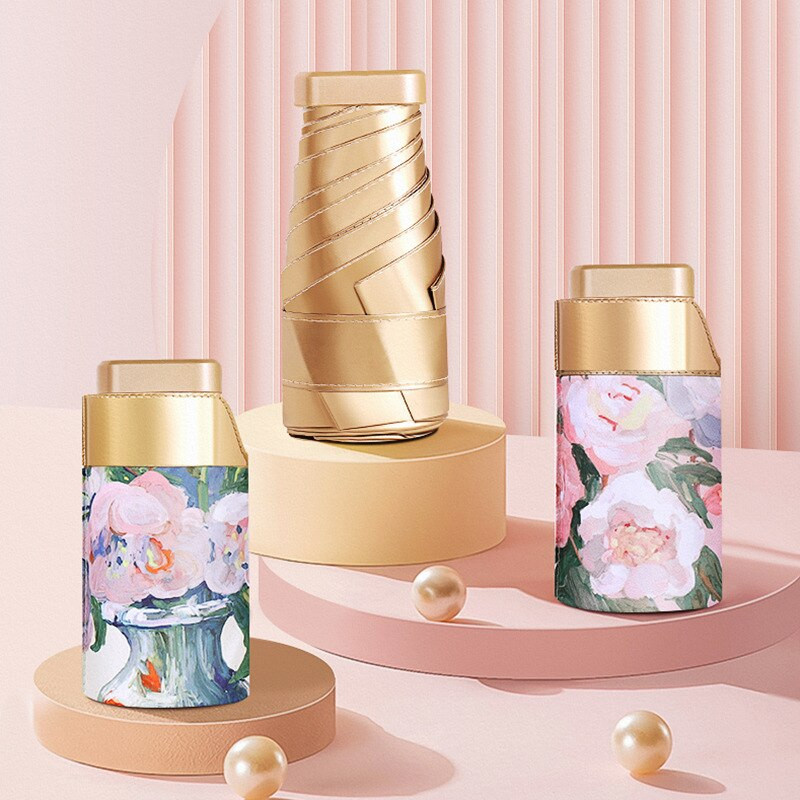 Mini saulės skėčiai nuo lietaus skėčiai nuo saulės, 6 sulankstomi skėčiai, nešiojami lengvi moteriški, vyriški, kišeniniai skėčiai nuo saulės kelionėms