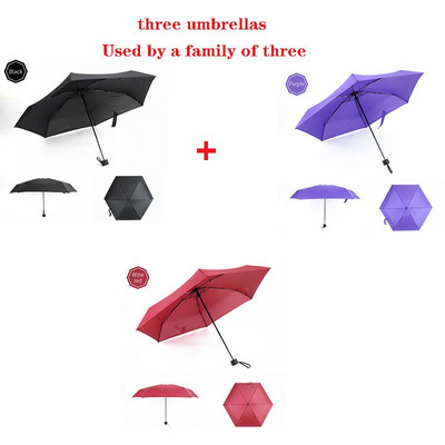 Mini dámsky vreckový malý dáždnik s UV ochranou, paraguasom, slnečný dáždnik, dážď, vetruodolný, 5 skladacích prenosných vodotesných dáždnikov