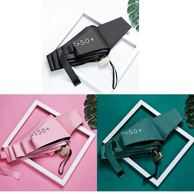 Mini dámsky vreckový malý dáždnik s UV ochranou, paraguasom, slnečný dáždnik, dážď, vetruodolný, 5 skladacích prenosných vodotesných dáždnikov