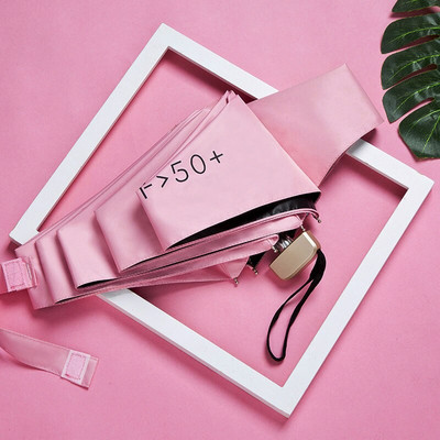 Mini dámsky vreckový malý dáždnik s UV ochranou, paraguasom, slnečný dáždnik, dážď, vetruodolný, 5 skladacích prenosných vodotesných dáždnikov