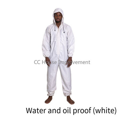 Spojený pršiplášťový overal, klobúk, olejuvzdorný pracovný bezpečnostný odev na spaľovanie, lakovanie, továrenské oblečenie, štiepny pršiplášť