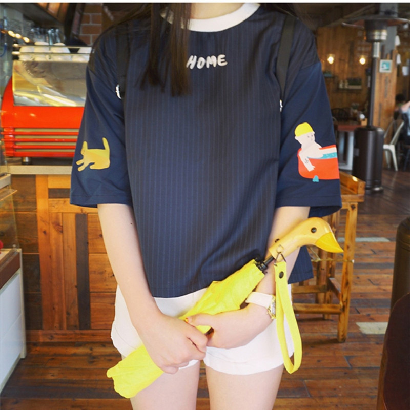 Poloautomatický slnečník, roztomilý kačací hlavičkový drevený držiak, 8k 2 skladací, vetruodolný, čierny náter, UV ochrana, dámske dáždniky