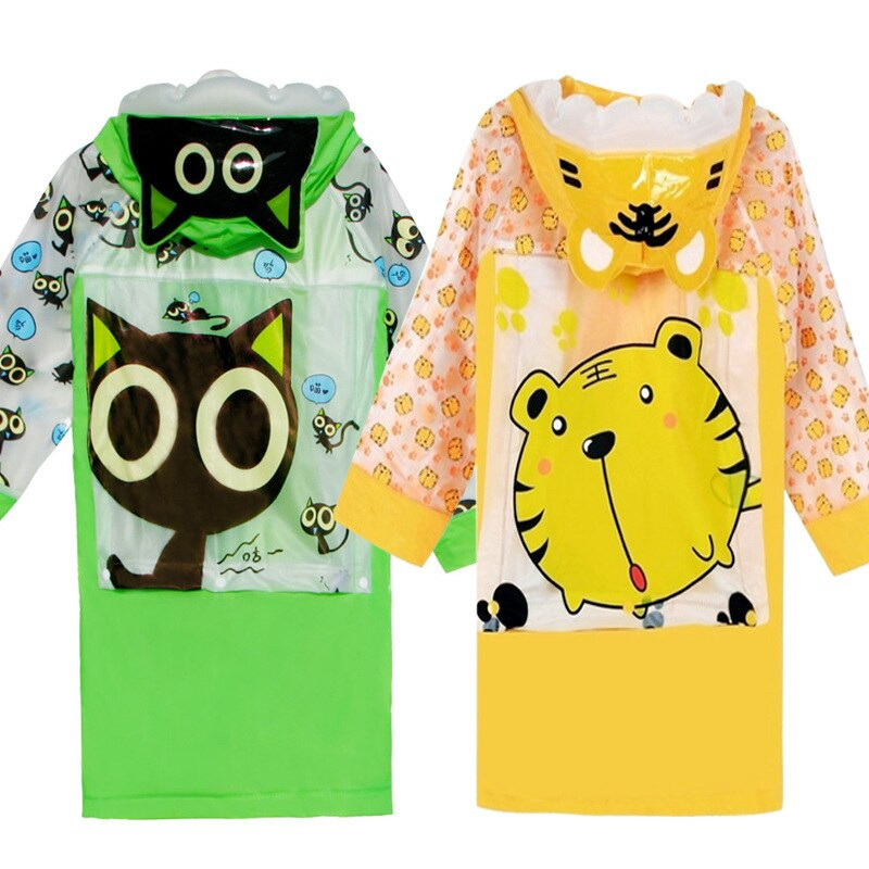 Študentský batoh na opasok Pláštenka pre bábätká Deti kreslený nepremokavý pršiplášť Dievčatá a chlapci Nepremokavé pončo Pláštenka