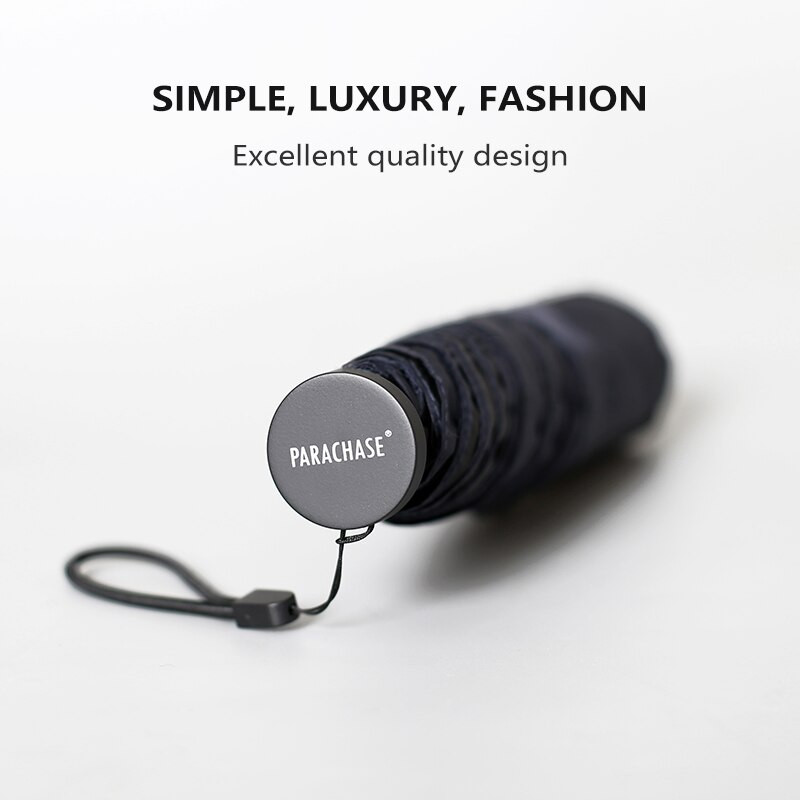 Parachase 111G Umbrelă de soare ultrauşoară, portabilă, anti UV, umbrelă pliabilă de călătorie, ploaie, femei, umbrelă de soare simplă ușoară, 6 nervuri UPF50+