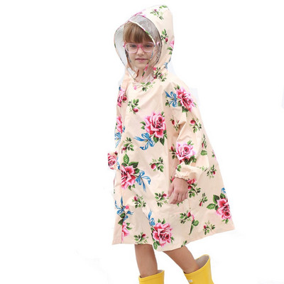 Štýlový detský pršiplášť s veľkým kvetom, dievčenský pršiplášť, pončo pre deti, nepremokavý pršiplášť, detský pršiplášť