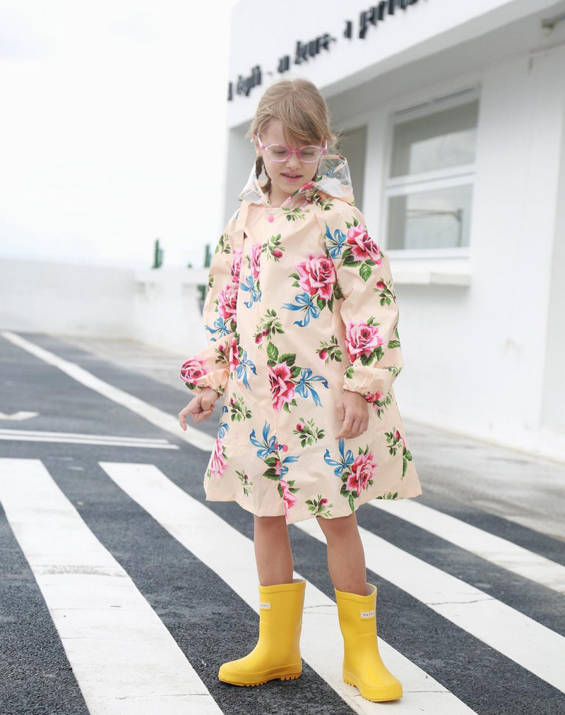 Štýlový detský pršiplášť s veľkým kvetom, dievčenský pršiplášť, pončo pre deti, nepremokavý pršiplášť, detský pršiplášť