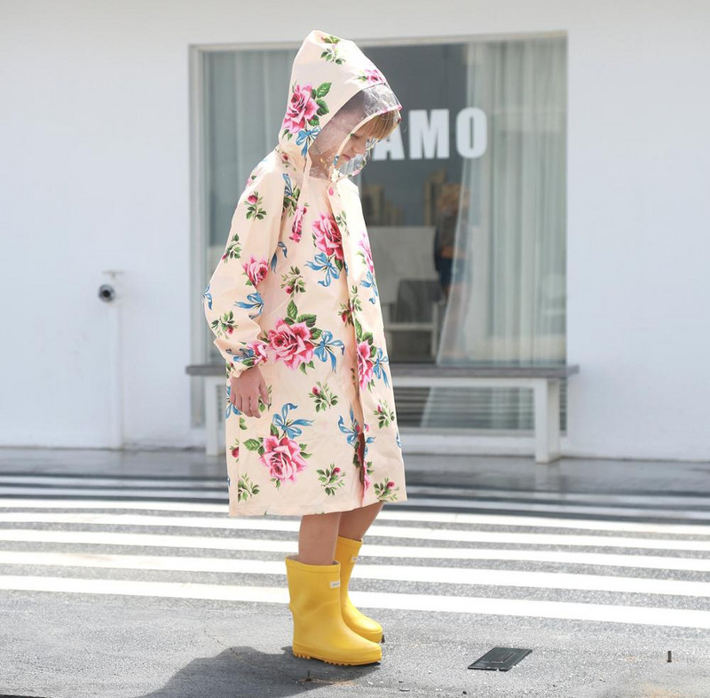 Štýlový detský pršiplášť s veľkým kvetom, dievčenský pršiplášť, pončo pre deti, nepremokavý pršiplášť, detský pršiplášť